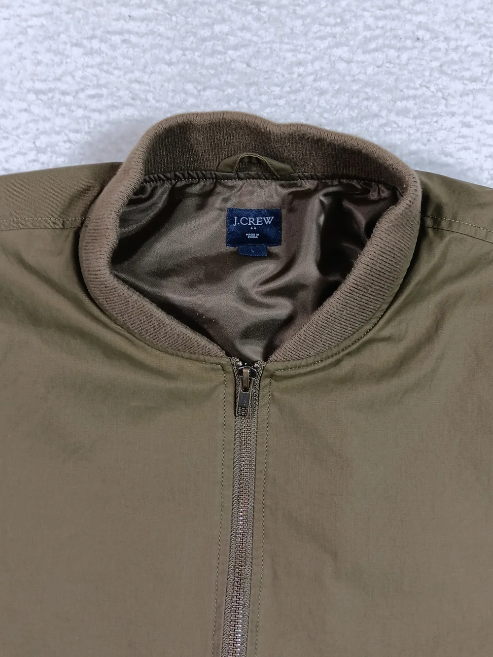 J Crew Jacket Mens Large Olive Green Military Flight Bomber G7583